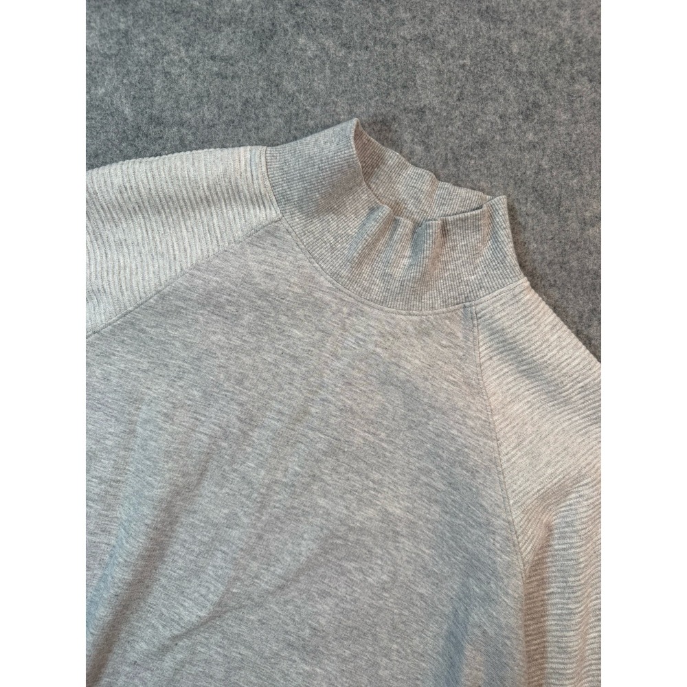 Under Armour Womens Heather Gray Mock Neck Ribbed Raglan Sweatshirt‎ Size Small